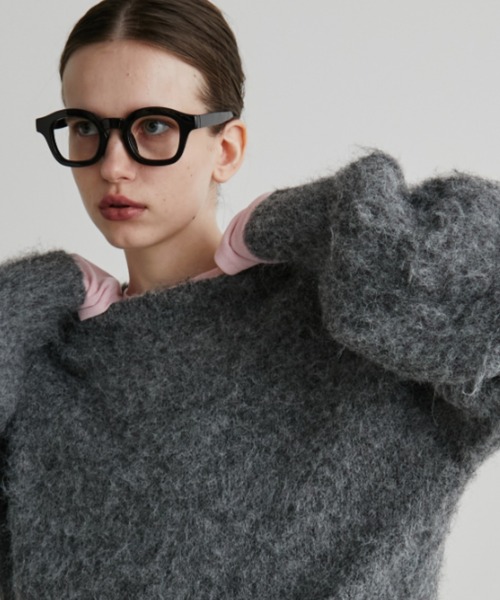 Auntie Rosa Holiday（アンティローザホリデー）の「MIXシャギークルーネックニット（ニット/セーター・レディース・ブルー/グレー/ネイビー・FREE）」の2枚目の写真