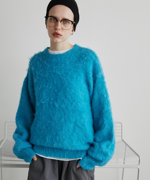 Auntie Rosa Holiday（アンティローザホリデー）の「MIXシャギークルーネックニット（ニット/セーター・レディース・ブルー/グレー/ネイビー・FREE）」の3枚目の写真