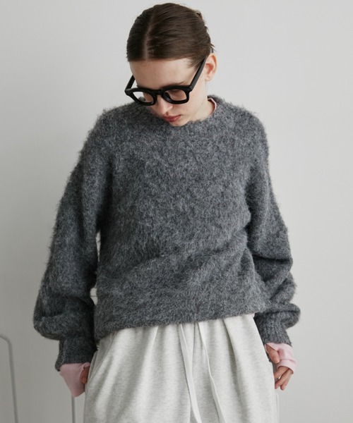 Auntie Rosa Holiday（アンティローザホリデー）の「MIXシャギークルーネックニット（ニット/セーター・レディース・ブルー/グレー/ネイビー・FREE）」の14枚目の写真