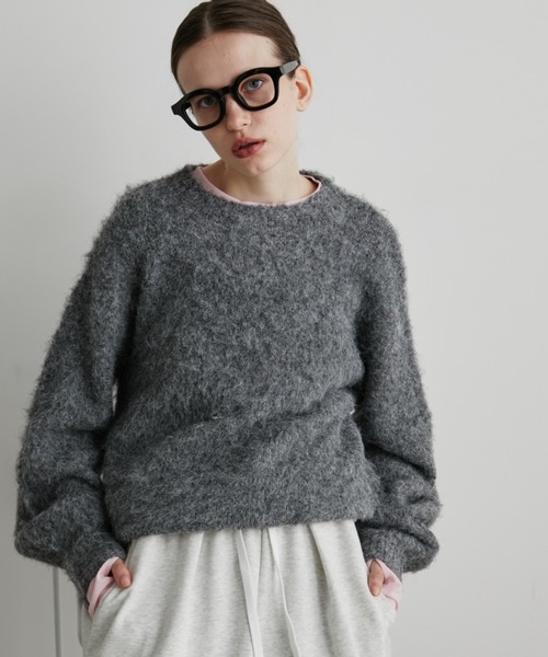 Auntie Rosa Holiday（アンティローザホリデー）の「MIXシャギークルーネックニット（ニット/セーター・レディース・ブルー/グレー/ネイビー・FREE）」の15枚目の写真