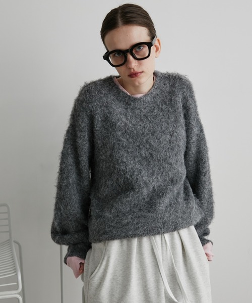 Auntie Rosa Holiday（アンティローザホリデー）の「MIXシャギークルーネックニット（ニット/セーター・レディース・ブルー/グレー/ネイビー・FREE）」の16枚目の写真