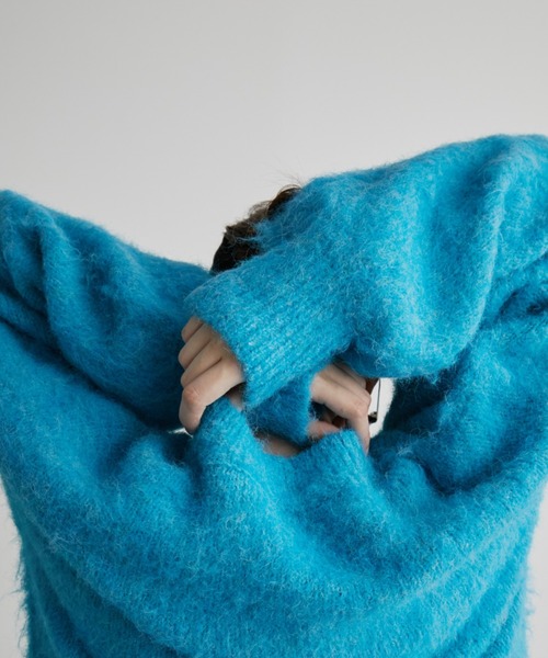 Auntie Rosa Holiday（アンティローザホリデー）の「MIXシャギークルーネックニット（ニット/セーター・レディース・ブルー/グレー/ネイビー・FREE）」の13枚目の写真