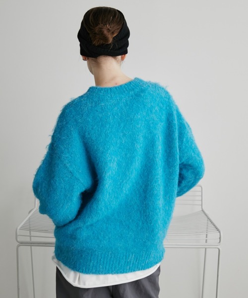 Auntie Rosa Holiday（アンティローザホリデー）の「MIXシャギークルーネックニット（ニット/セーター・レディース・ブルー/グレー/ネイビー・FREE）」の7枚目の写真