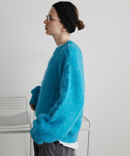 Auntie Rosa Holiday（アンティローザホリデー）の「MIXシャギークルーネックニット（ニット/セーター・レディース・ブルー/グレー/ネイビー・FREE）」の6枚目の写真