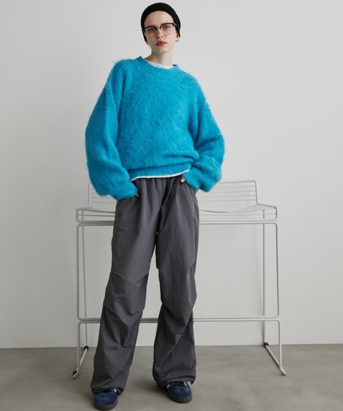 Auntie Rosa Holiday（アンティローザホリデー）の「MIXシャギークルーネックニット（ニット/セーター・レディース・ブルー/グレー/ネイビー・FREE）」の8枚目の写真