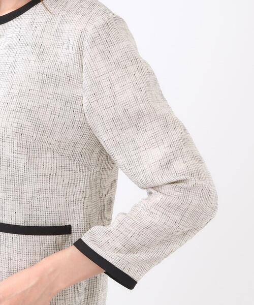 セール】【軽い着心地】メッシュツイードジャケット（ノーカラー