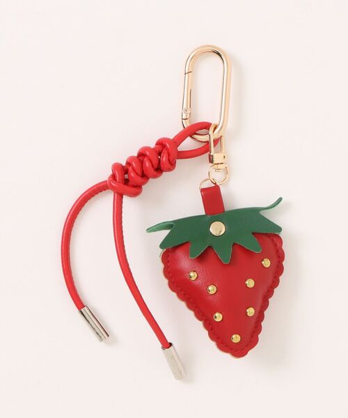 ストロベリー フルーツモチーフ 合皮 コード付き マルチチャーム