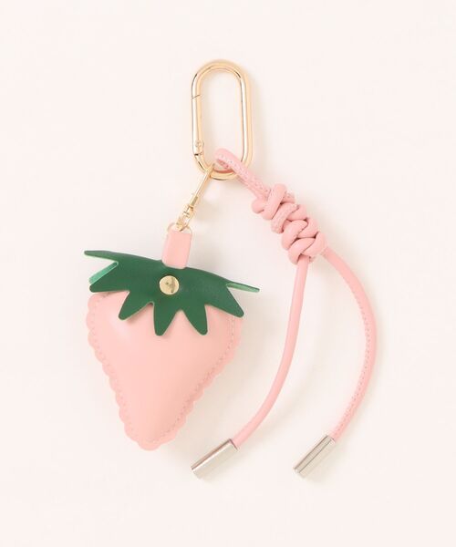 ポメころび❤️紅葉カービング　フラワーカービング　14kgf チャーム ストロベリー フルーツモチーフ 合皮 コード付き マルチチャーム