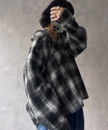 CREARE -LINO- | 〈ユニセックス商品〉フード付きチェックシャツ(シャツ/ブラウス)