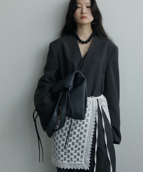 anuke（アンヌーク）の「Lace Wrap Skirt（スカート・レディース・ホワイト/ブラック・FREE）」の5枚目の写真