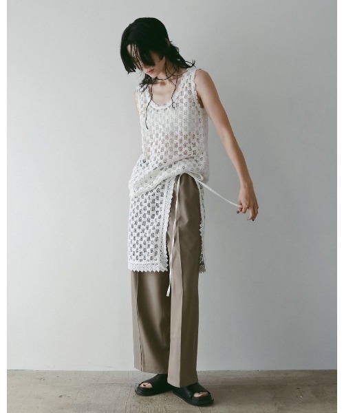 anuke（アンヌーク）の「Lace Wrap Skirt（スカート・レディース・ホワイト/ブラック・FREE）」の7枚目の写真