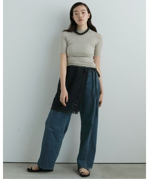 anuke（アンヌーク）の「Lace Wrap Skirt（スカート・レディース・ホワイト/ブラック・FREE）」の10枚目の写真