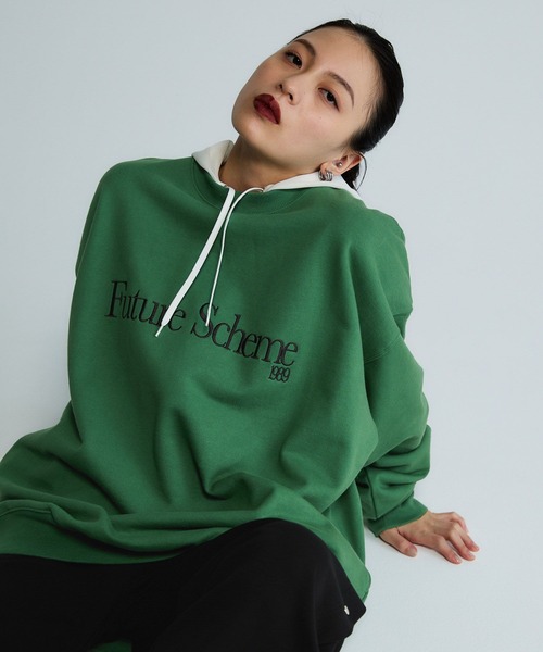 JEANASIS（ジーナシス）の「【Les Fleurs】シシュウロゴスウェットLS/598996（スウェット・レディース・ブラック/グリーン/グレー/ネイビー・FREE）」の3枚目の写真