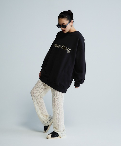 JEANASIS（ジーナシス）の「【Les Fleurs】シシュウロゴスウェットLS/598996（スウェット・レディース・ブラック/グリーン/グレー/ネイビー・FREE）」の8枚目の写真