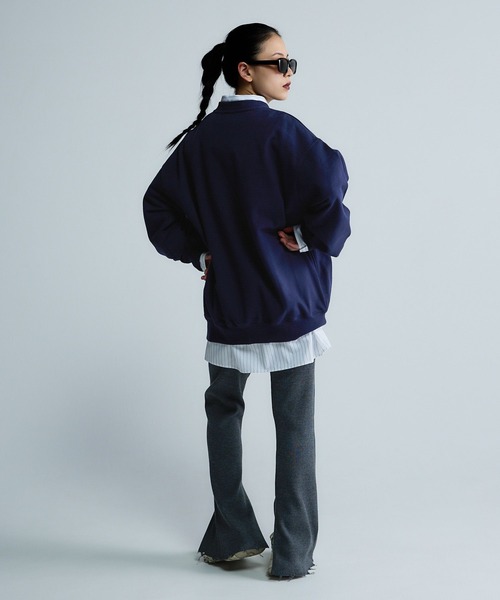 JEANASIS（ジーナシス）の「【Les Fleurs】シシュウロゴスウェットLS/598996（スウェット・レディース・ブラック/グリーン/グレー/ネイビー・FREE）」の8枚目の写真