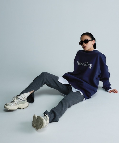 JEANASIS（ジーナシス）の「【Les Fleurs】シシュウロゴスウェットLS/598996（スウェット・レディース・ブラック/グリーン/グレー/ネイビー・FREE）」の10枚目の写真