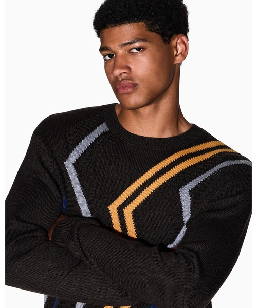 ARMANI EXCHANGE（アルマーニエクスチェンジ）の「【A|X アルマーニ エクスチェンジ】ジグザグデザイン ニットプルオーバー（ニット/セーター・メンズ・ネイビー/ブラウン・X-LARGE/LARGE/MEDIUM/SMALL/X-SMALL）」の10枚目の写真