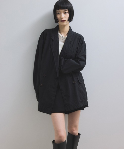 ADAM ET ROPE'（アダムエロペ）の「【WEB限定】ダブルブレストシャツジャケット（テーラードジャケット・レディース・ダークブラウン/ブラック・FREE）」の2枚目の写真