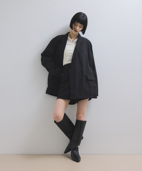 ADAM ET ROPE'（アダムエロペ）の「【WEB限定】ダブルブレストシャツジャケット（テーラードジャケット・レディース・ダークブラウン/ブラック・FREE）」の14枚目の写真