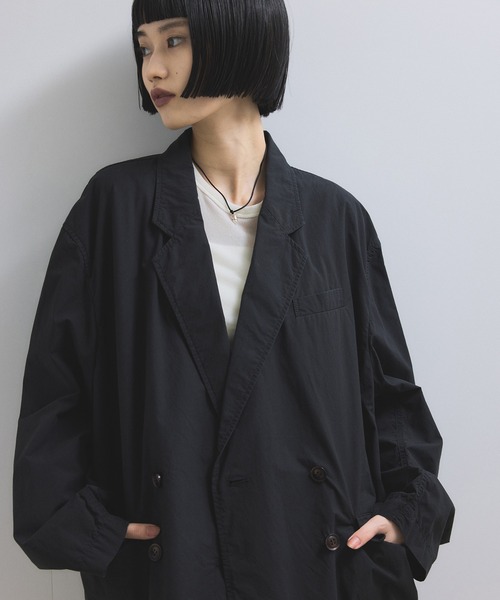 ADAM ET ROPE'（アダムエロペ）の「【WEB限定】ダブルブレストシャツジャケット（テーラードジャケット・レディース・ダークブラウン/ブラック・FREE）」の20枚目の写真