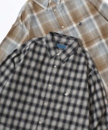 Lazar | BEVERLY HILLS POLO CLUB/ビバリーヒルズポロクラブ オーバーサイズ ロゴ ワンポイント刺繍 フランネルチェックシャツ/オンブレチェックシャツ/レディース メンズ(シャツ/ブラウス)