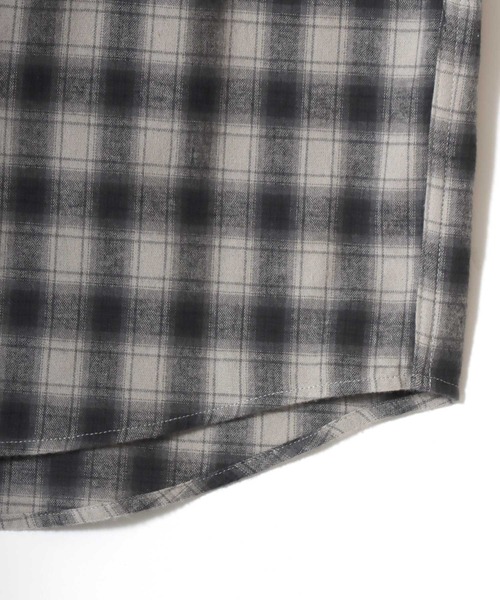Lazar（ラザル）の「BEVERLY HILLS POLO CLUB/ビバリーヒルズポロクラブ オーバーサイズ ロゴ ワンポイント刺繍 フランネルチェックシャツ/オンブレチェックシャツ/レディース メンズ（シャツ/ブラウス・メンズ・グレー/ブルー/ブラック/ベージュ・M/L/LL）」の19枚目の写真