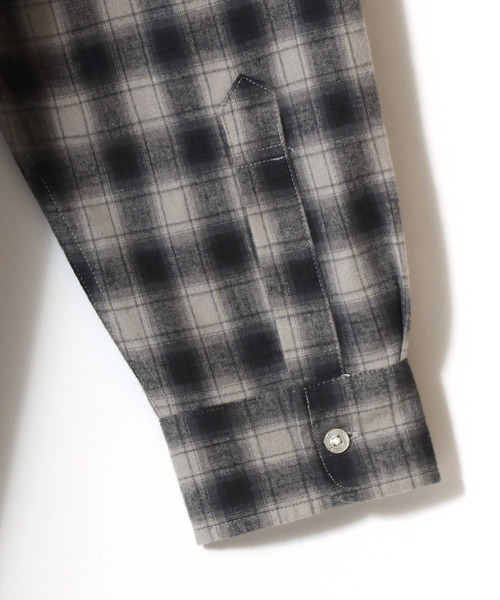 Lazar（ラザル）の「BEVERLY HILLS POLO CLUB/ビバリーヒルズポロクラブ オーバーサイズ ロゴ ワンポイント刺繍 フランネルチェックシャツ/オンブレチェックシャツ/レディース メンズ（シャツ/ブラウス・メンズ・グレー/ブルー/ブラック/ベージュ・M/L/LL）」の18枚目の写真