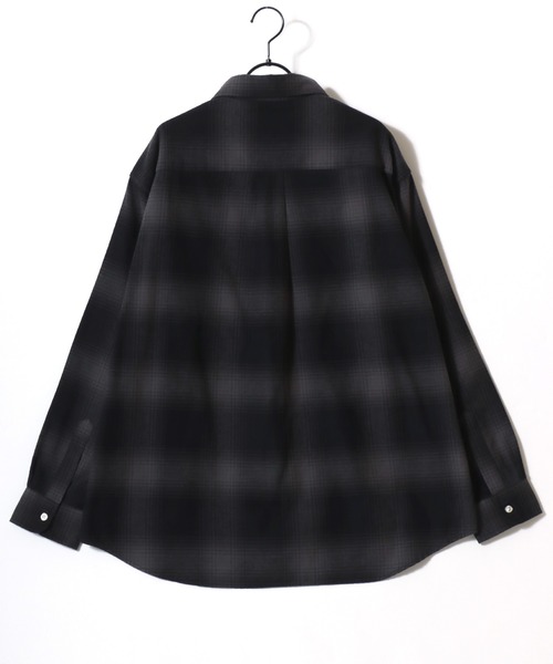 Lazar（ラザル）の「BEVERLY HILLS POLO CLUB/ビバリーヒルズポロクラブ オーバーサイズ ロゴ ワンポイント刺繍 フランネルチェックシャツ/オンブレチェックシャツ/レディース メンズ（シャツ/ブラウス・メンズ・グレー/ブルー/ブラック/ベージュ・M/L/LL）」の6枚目の写真