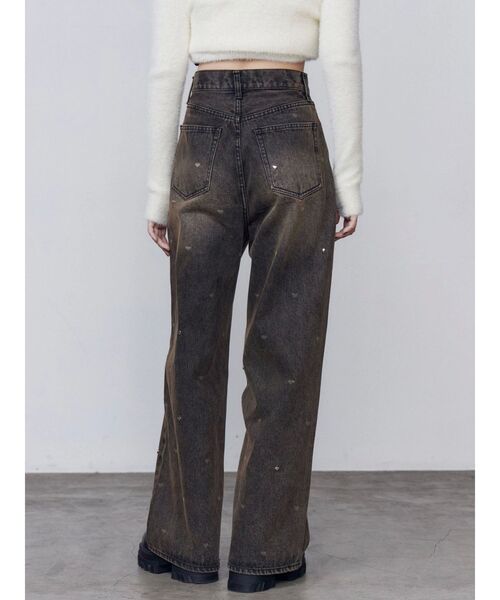 EMODA（エモダ）の「ハートドットルーズジーンズ（デニムパンツ・レディース・ブラウン/ブルー・SMALL/MEDIUM/X-SMALL）」の4枚目の写真