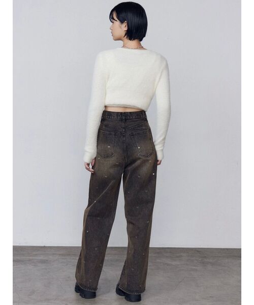 EMODA（エモダ）の「ハートドットルーズジーンズ（デニムパンツ・レディース・ブラウン/ブルー・SMALL/MEDIUM/X-SMALL）」の6枚目の写真