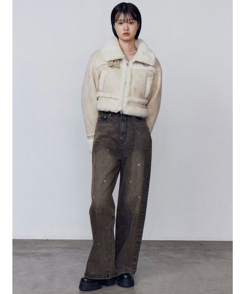 EMODA（エモダ）の「ハートドットルーズジーンズ（デニムパンツ・レディース・ブラウン/ブルー・SMALL/MEDIUM/X-SMALL）」の8枚目の写真