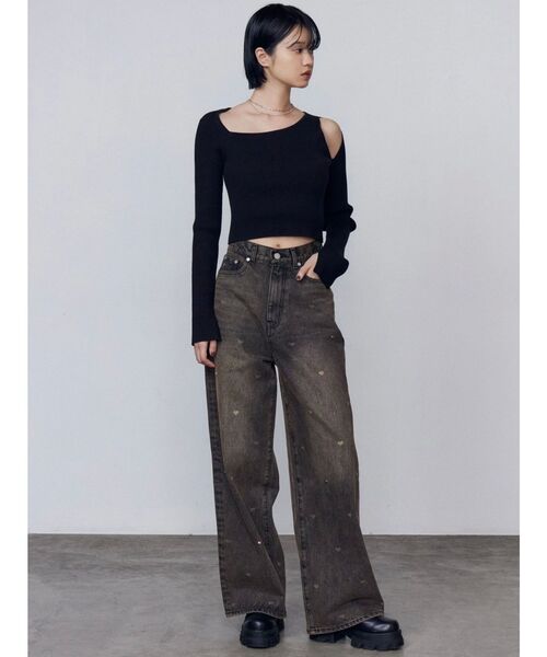 EMODA（エモダ）の「ハートドットルーズジーンズ（デニムパンツ・レディース・ブラウン/ブルー・SMALL/MEDIUM/X-SMALL）」の11枚目の写真