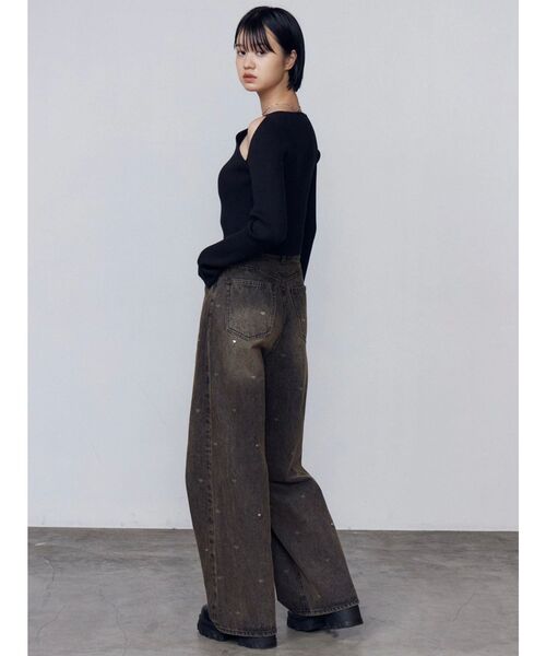 EMODA（エモダ）の「ハートドットルーズジーンズ（デニムパンツ・レディース・ブラウン/ブルー・SMALL/MEDIUM/X-SMALL）」の12枚目の写真