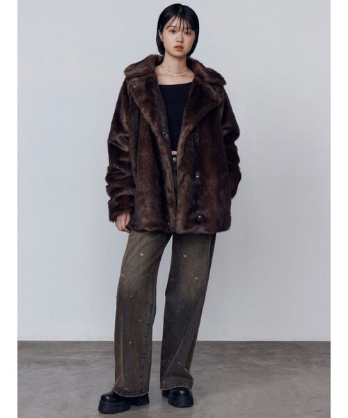 EMODA（エモダ）の「ハートドットルーズジーンズ（デニムパンツ・レディース・ブラウン/ブルー・SMALL/MEDIUM/X-SMALL）」の13枚目の写真