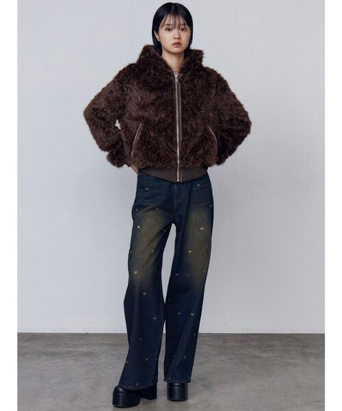 EMODA（エモダ）の「ハートドットルーズジーンズ（デニムパンツ・レディース・ブラウン/ブルー・SMALL/MEDIUM/X-SMALL）」の20枚目の写真