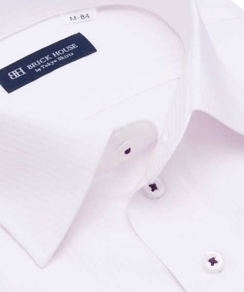 TOKYO SHIRTS(トウキョウシャツ)の「形態安定ノンアイロン ワイド 長袖ビジネスワイシャツ(ビジネスシャツ・メンズ・ライトピンク・首回り37cm-裄丈80cm/首回り39cm-裄丈80cm/首回り39cm-裄丈84cm/首回り41cm-裄丈82cm/首回り41cm-裄丈86cm/首回り42cm-裄丈82cm/首回り42cm-裄丈86cm/首回り43cm-裄丈82cm/首回り43cm-裄丈86cm/首回り37cm-裄丈84cm)」の2枚目の写真