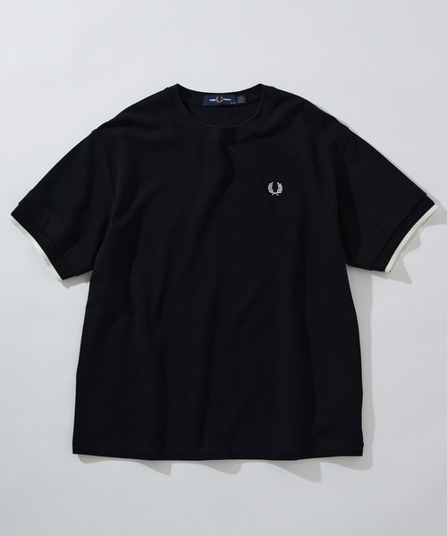 FRED PERRY(フレッドペリー)の「【FRED PERRY】MESH CUFF PIQUE T-SHIRT G2167(Tシャツ/カットソー・レディース・オフホワイト/ブラック・10)」の5枚目の写真
