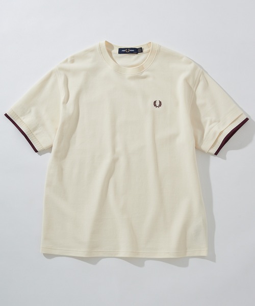 FRED PERRY(フレッドペリー)の「【FRED PERRY】MESH CUFF PIQUE T-SHIRT G2167(Tシャツ/カットソー・レディース・オフホワイト/ブラック・10)」の12枚目の写真