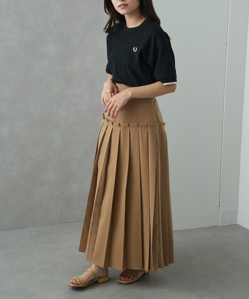 FRED PERRY(フレッドペリー)の「【FRED PERRY】MESH CUFF PIQUE T-SHIRT G2167(Tシャツ/カットソー・レディース・オフホワイト/ブラック・10)」の3枚目の写真