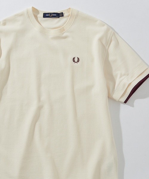 FRED PERRY(フレッドペリー)の「【FRED PERRY】MESH CUFF PIQUE T-SHIRT G2167(Tシャツ/カットソー・レディース・オフホワイト/ブラック・10)」の11枚目の写真