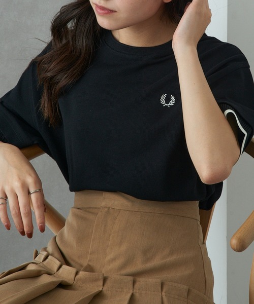 FRED PERRY(フレッドペリー)の「【FRED PERRY】MESH CUFF PIQUE T-SHIRT G2167(Tシャツ/カットソー・レディース・オフホワイト/ブラック・10)」の16枚目の写真