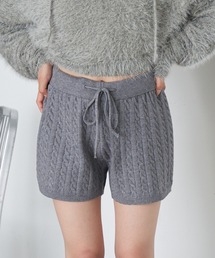 ケーブルニットショートパンツ