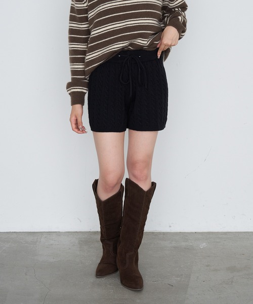 RAY CASSIN（レイカズン）の「ケーブルニットショートパンツ（その他パンツ・レディース・ブラウン/ブラック/グレー・FREE）」の10枚目の写真