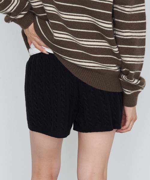 RAY CASSIN（レイカズン）の「ケーブルニットショートパンツ（その他パンツ・レディース・ブラウン/ブラック/グレー・FREE）」の6枚目の写真