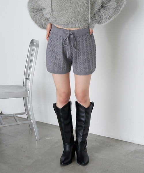 RAY CASSIN（レイカズン）の「ケーブルニットショートパンツ（その他パンツ・レディース・ブラウン/ブラック/グレー・FREE）」の17枚目の写真