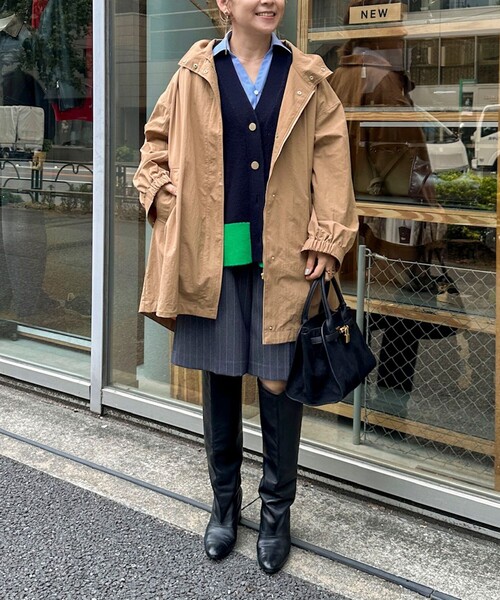 NOLLEY’S（ノーリーズ）の「ウォッシャブルスタンドネックコート（その他アウター・レディース・ネイビー/キャメル・36/38）」の3枚目の写真