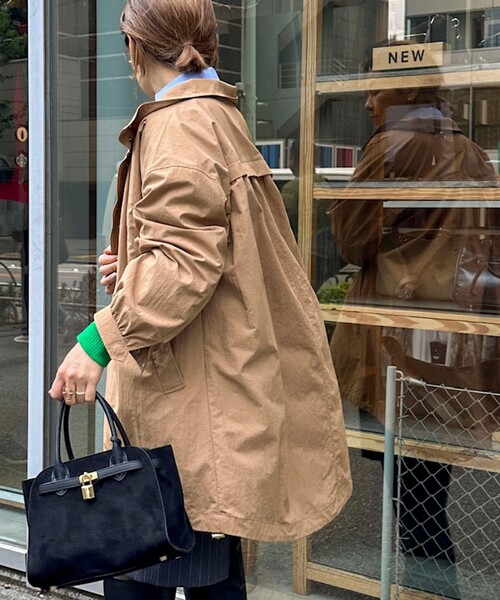 NOLLEY’S（ノーリーズ）の「ウォッシャブルスタンドネックコート（その他アウター・レディース・ネイビー/キャメル・36/38）」の4枚目の写真