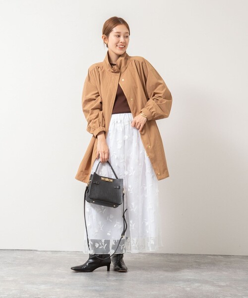 NOLLEY’S（ノーリーズ）の「ウォッシャブルスタンドネックコート（その他アウター・レディース・ネイビー/キャメル・36/38）」の6枚目の写真