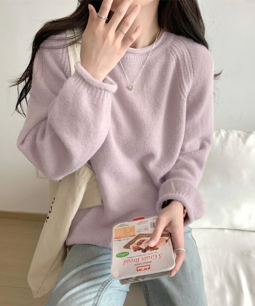 Miniministore(ミニミニストア)の「セーター レディース ボリューム袖 無地(ニット/セーター・レディース・アイボリー/ブラック/オフホワイト/ラベンダー/ベージュ・FREE)」の19枚目の写真