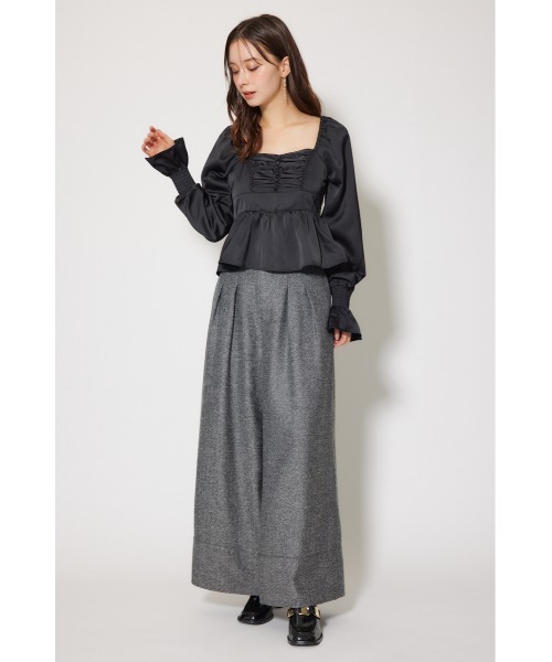 rienda(リエンダ)の「ギャザーペプラムブラウス 秋服 冬服(シャツ/ブラウス・レディース・ピンク/ブルー/ブラック・FREE)」の4枚目の写真